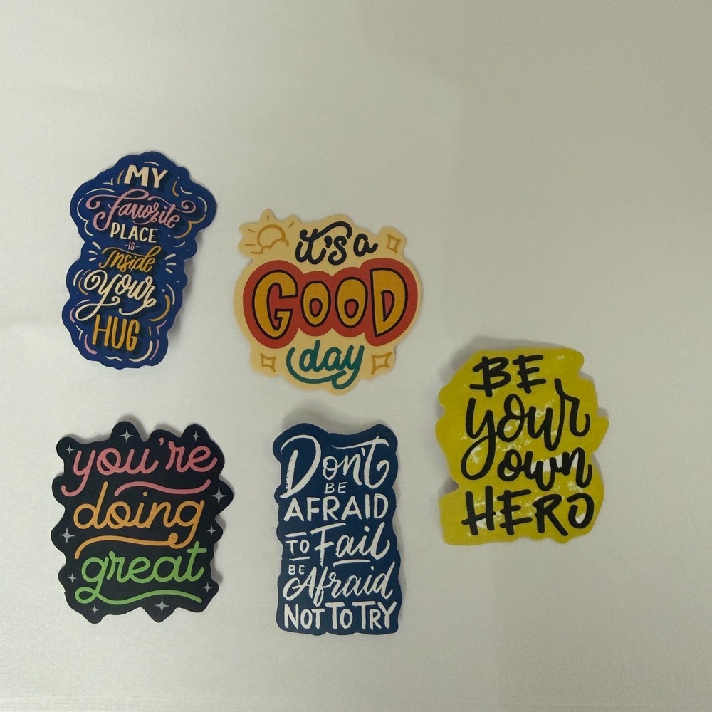 5pc‎ Motivational mental health Sticker Set Inspirational Quotes Positive Vibes
